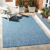 SAFAVIEH Courtyard Evander Geometric Indoor/Outdoor Area Rug, Gray/Blue, 5'3