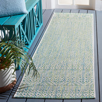 SAFAVIEH Courtyard Evander Geometric Indoor/Outdoor Area Rug, Gray/Blue, 5'3