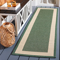 Safavieh Courtyard Justine Bordered Indoor/Outdoor Area Rug, Beige/Navy, 5'3