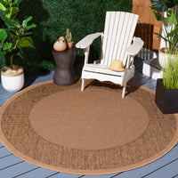 Safavieh Courtyard Justine Bordered Indoor/Outdoor Area Rug, Beige/Navy, 5'3