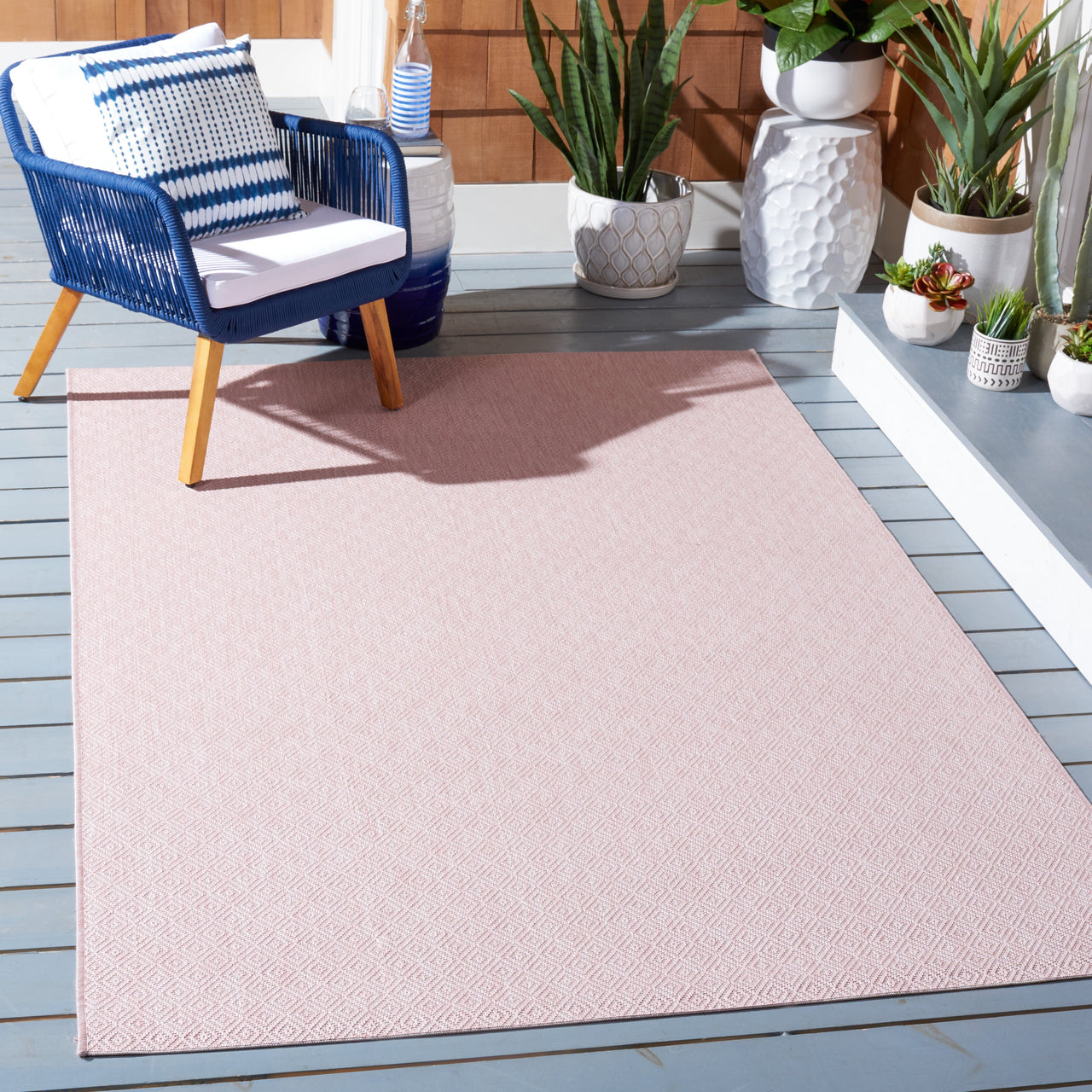 Safavieh Courtyard Mitre Geometric Indoor/Outdoor Area Rug, Beige, 5'3" x 7'7"