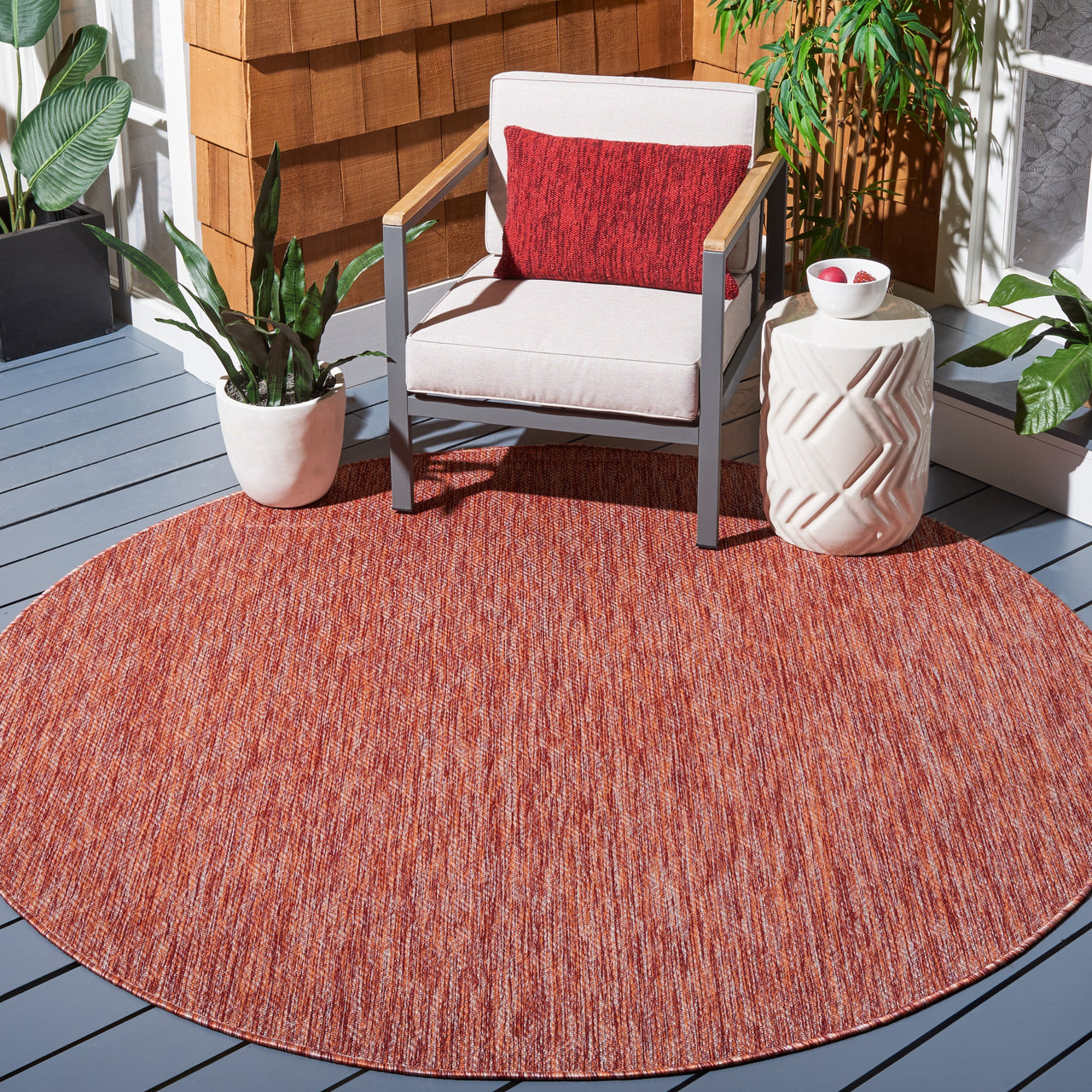 Safavieh Courtyard Mitre Geometric Indoor/Outdoor Area Rug, Beige, 5'3" x 7'7"