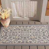 Safavieh Courtyard Nanda Botanical Indoor/Outdoor Area Rug, Natural/Olive, 5'3