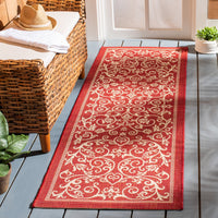 Safavieh Courtyard Nanda Botanical Indoor/Outdoor Area Rug, Natural/Olive, 5'3