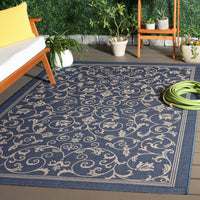 Safavieh Courtyard Nanda Botanical Indoor/Outdoor Area Rug, Natural/Olive, 5'3