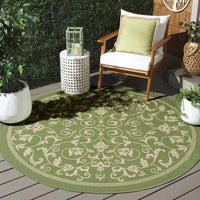 Safavieh Courtyard Nanda Botanical Indoor/Outdoor Area Rug, Natural/Olive, 5'3