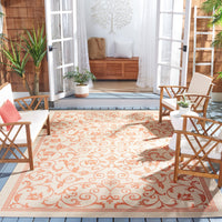Safavieh Courtyard Nanda Botanical Indoor/Outdoor Area Rug, Natural/Olive, 5'3