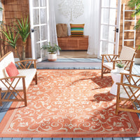 Safavieh Courtyard Nanda Botanical Indoor/Outdoor Area Rug, Natural/Olive, 5'3
