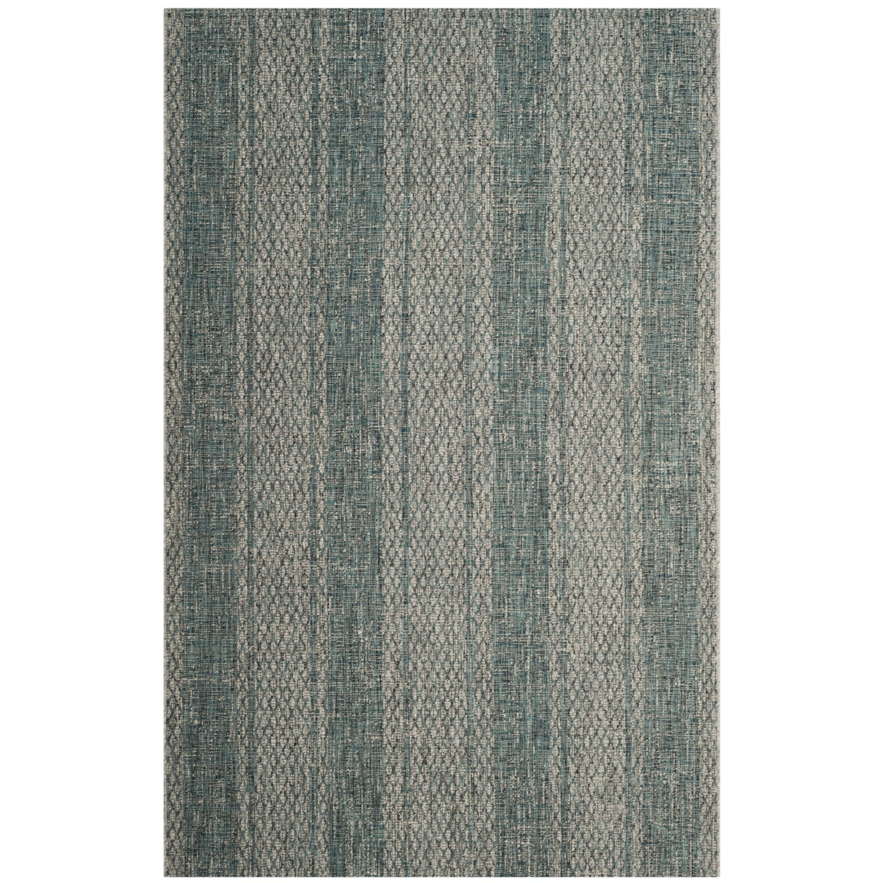 SAFAVIEH Courtyard Robert Striped Indoor/Outdoor Area Rug, 5'3" x 7'7", Light Beige/Light Brown