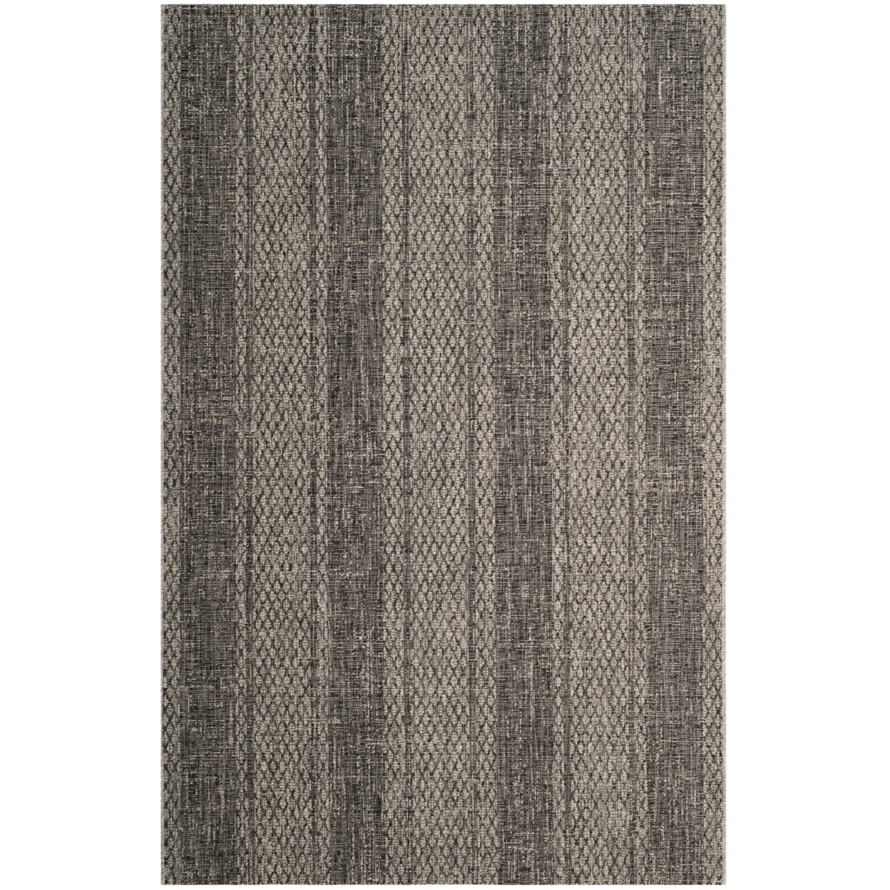 SAFAVIEH Courtyard Robert Striped Indoor/Outdoor Area Rug, 5'3" x 7'7", Light Beige/Light Brown