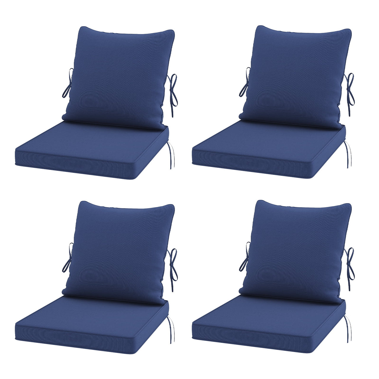 STARY Outdoor Deep Seat Cushions for Patio Furniture, 24"x24" Replacement Sectional Cushions for Outdoor Sofa, Armchair, 8 Pieces, Blue