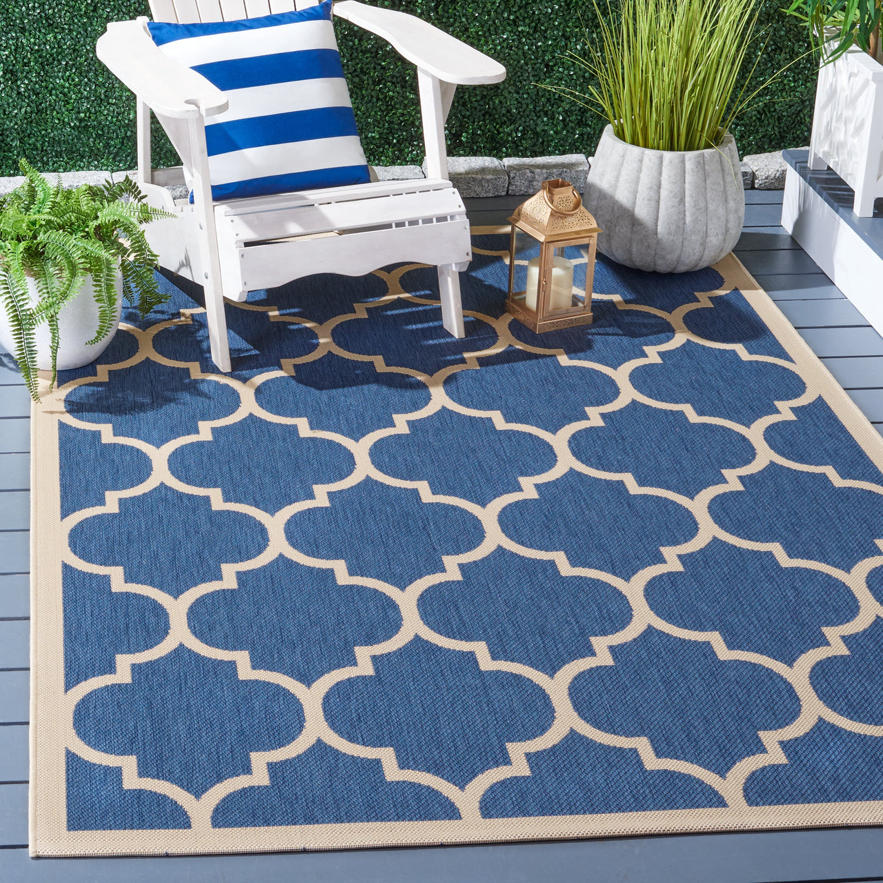 Safavieh Courtyard Alyssa Geometric Indoor/Outdoor Area Rug, Brown/Bone, 5'3" x 7'7"