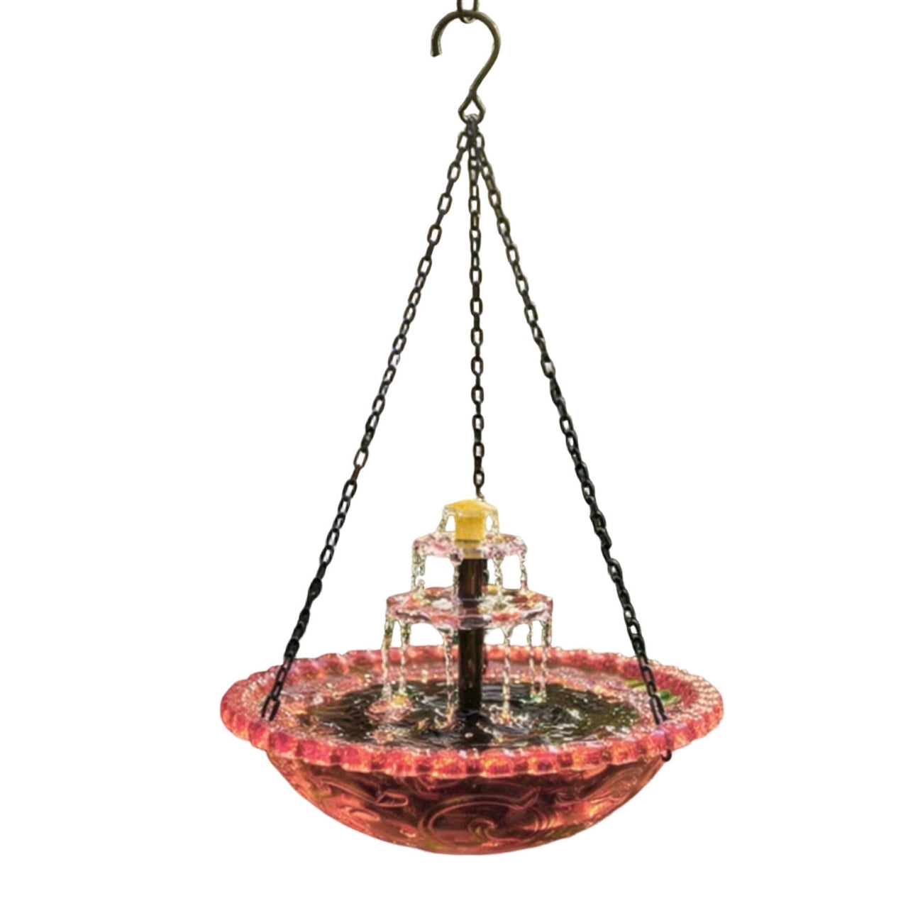 Solar-Powered Bird Bath – Outdoor Garden Fountain with Floating & Hanging Design, Attracts Hummingbirds & Wild Birds