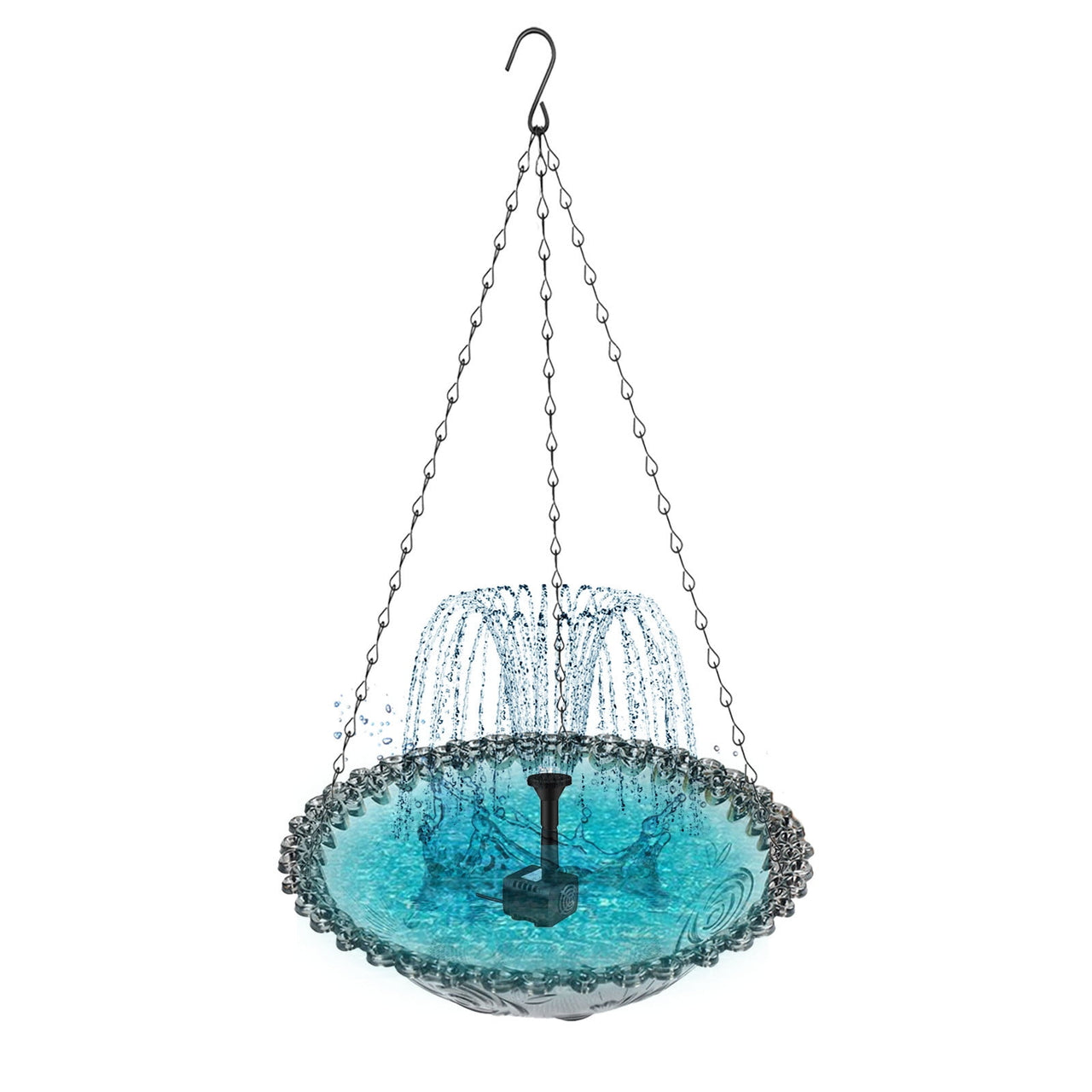 Solar-Powered Bird Bath – Outdoor Garden Fountain with Floating & Hanging Design, Attracts Hummingbirds & Wild Birds
