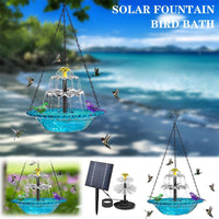 Solar-Powered Bird Bath – Outdoor Garden Fountain with Floating & Hanging Design, Attracts Hummingbirds & Wild Birds