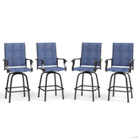 Sophia & William 2 Pcs Outdoor Swivel Metal Bar Stools Patio Counter Height Textilene Chairs for Garden, Backyard in Brown