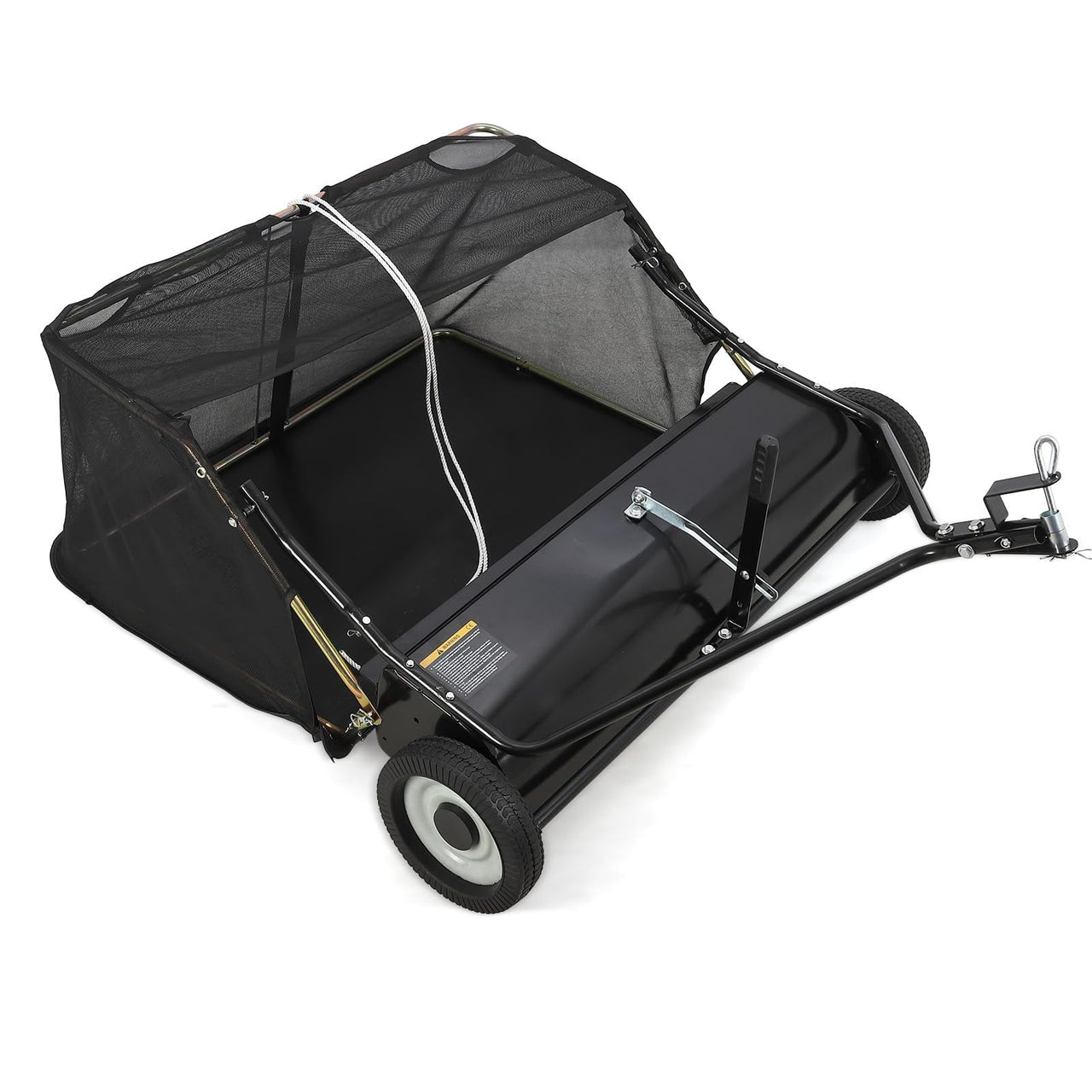 Tow Behind 48 Inch Lawn Sweeper, Large Capacity Heavy Duty Leaf & Grass Collector with Adjustable Sweeping Height, Dumping Rope Design for Picking Up Debris and Grass