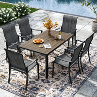 UDPATIO Patio Chairs Set of 2, Outdoor Dining Chairs High Back with All Weather Breathable Textilene, Metal Frame for Lawn Garden Backyard Deck, Brown