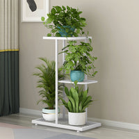 HengDidi 3-Tier Iron Plant Stand with Trays - Decorative Indoor/Outdoor Flower Display Rack for Succulents, Herbs & Home Decor, Sturdy Multi-Layer Space-Saving Design