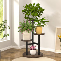 HengDidi 3-Tier Iron Plant Stand with Trays - Decorative Indoor/Outdoor Flower Display Rack for Succulents, Herbs & Home Decor, Sturdy Multi-Layer Space-Saving Design