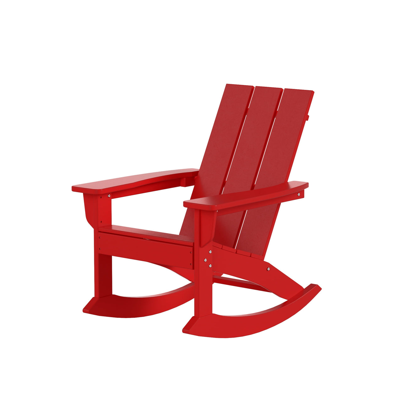 WestinTrends Ashore Patio Rocking Chair, All Weather Poly Lumber Plank Adirondack Rocker Chair, Modern Farmhouse Black Rocking Chairs for Porch Garden Backyard and Indoor