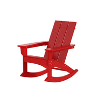 WestinTrends Ashore Patio Rocking Chair, All Weather Poly Lumber Plank Adirondack Rocker Chair, Modern Farmhouse Black Rocking Chairs for Porch Garden Backyard and Indoor