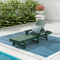 WestinTrends Dylan Adirondack Poly Reclining Chaise Lounge With Arms, Lime