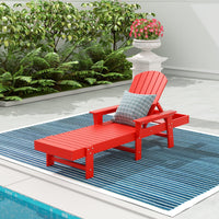 WestinTrends Dylan Adirondack Poly Reclining Chaise Lounge With Arms, Lime