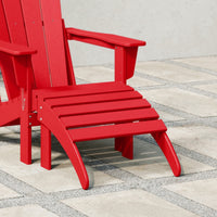 WestinTrends Malibu Outdoor Adirondack Ottoman – All-Weather Poly Lumber Folding Footrest for Patio Porch, Black