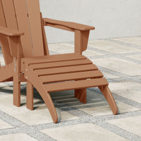 WestinTrends Malibu Outdoor Adirondack Ottoman – All-Weather Poly Lumber Folding Footrest for Patio Porch, Black