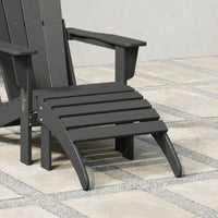 WestinTrends Malibu Outdoor Adirondack Ottoman – All-Weather Poly Lumber Folding Footrest for Patio Porch, Black