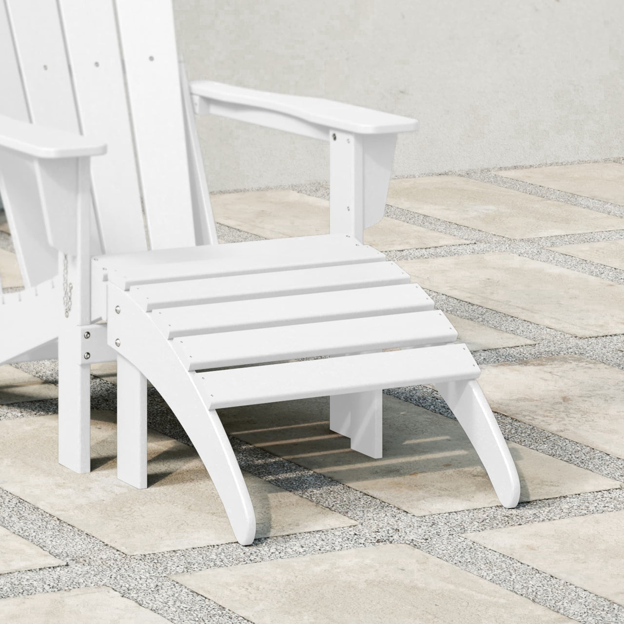 WestinTrends Malibu Outdoor Adirondack Ottoman – All-Weather Poly Lumber Folding Footrest for Patio Porch, Black