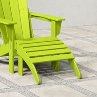 WestinTrends Malibu Outdoor Adirondack Ottoman – All-Weather Poly Lumber Folding Footrest for Patio Porch, Black