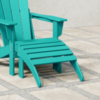 WestinTrends Malibu Outdoor Adirondack Ottoman – All-Weather Poly Lumber Folding Footrest for Patio Porch, Black