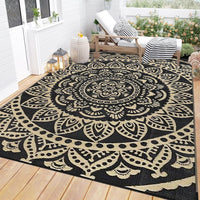 Yamaziot 6'x9' Outdoor Rugs Patio Rug Reversible Mats Waterproof RV Rug Plastic Straw Outdoor Area Rug for Patios, Camping, Porch, Balcony, Beach, Deck, Teal