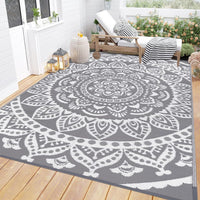 Yamaziot 6'x9' Outdoor Rugs Patio Rug Reversible Mats Waterproof RV Rug Plastic Straw Outdoor Area Rug for Patios, Camping, Porch, Balcony, Beach, Deck, Teal