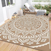 Yamaziot 6'x9' Outdoor Rugs Patio Rug Reversible Mats Waterproof RV Rug Plastic Straw Outdoor Area Rug for Patios, Camping, Porch, Balcony, Beach, Deck, Teal