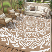 Yamaziot 6'x9' Outdoor Rugs Patio Rug Reversible Mats Waterproof RV Rug Plastic Straw Outdoor Area Rug for Patios, Camping, Porch, Balcony, Beach, Deck, Teal
