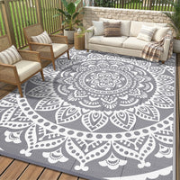 Yamaziot 6'x9' Outdoor Rugs Patio Rug Reversible Mats Waterproof RV Rug Plastic Straw Outdoor Area Rug for Patios, Camping, Porch, Balcony, Beach, Deck, Teal
