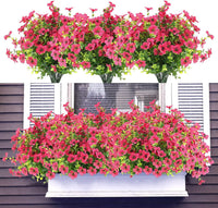 ZOELNIC 12 Bundles Artificial Fake Flowers Outdoors, Realistic UV Resistant Faux Plants with Silk Flowers for Outside Planters Window Box Front Porch Summer Decoration