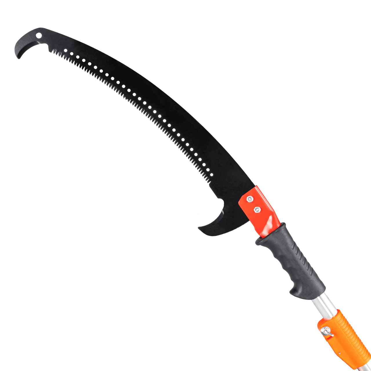 Ktaxon 26FT Manual Pole Saw, Telescoping Tree Trimmer with Carbon Steel Blade, Ladder-Free Pruning, Orange