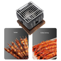 Japanese Script Food Charcoal Stove Multi Functional Fast Heating Mini Portable Barbecue for Grilling Family Large Square 5.9 X 5.3in