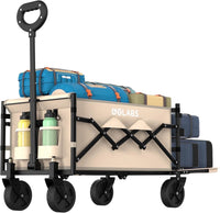 GOLABS Collapsible Folding Wagon Cart, 100L Storage & 350LB Capacity Garden Wagons for Camping & Beach