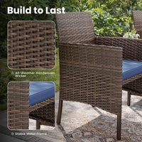 ELPOSUN 5 Piece Patio Furniture Set, Outdoor Conversation Rattan Chair with Ottomans/Storage Coffee Table for Patio,Balcony ,Poolside Deck, Navy