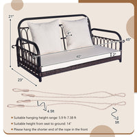 Topbuy Metal Hanging Porch Swing with Cushions