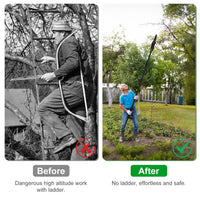 Cordless Pole Saw 6 Inch Electric Pole Chainsaw with 2Pcs 1.5Ah Batteries 35FT/S Speed 7.4ft Maximum Extendable Length for Tree Trimming