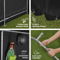 Best Choice Products 10x8ft Outdoor Fabric Storage Shed, Steel Frame, Dual Roll-Up Zipper Doors, Window - Black