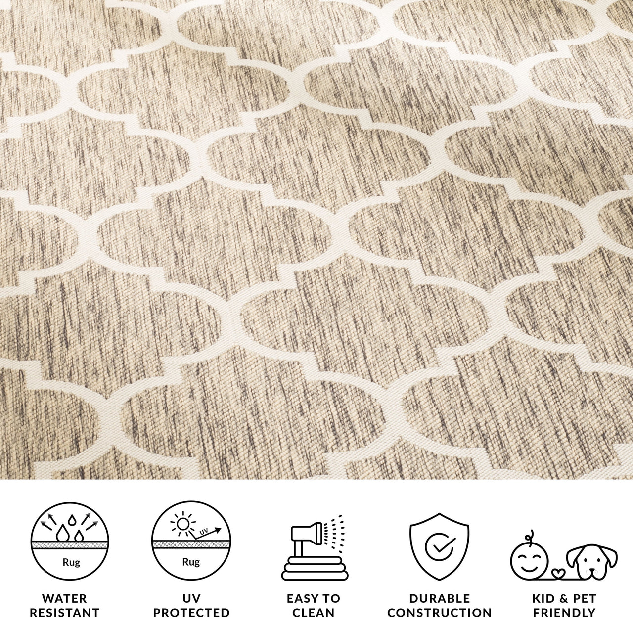 Safavieh Courtyard Alyssa Geometric Indoor/Outdoor Area Rug, Brown/Bone, 5'3" x 7'7"