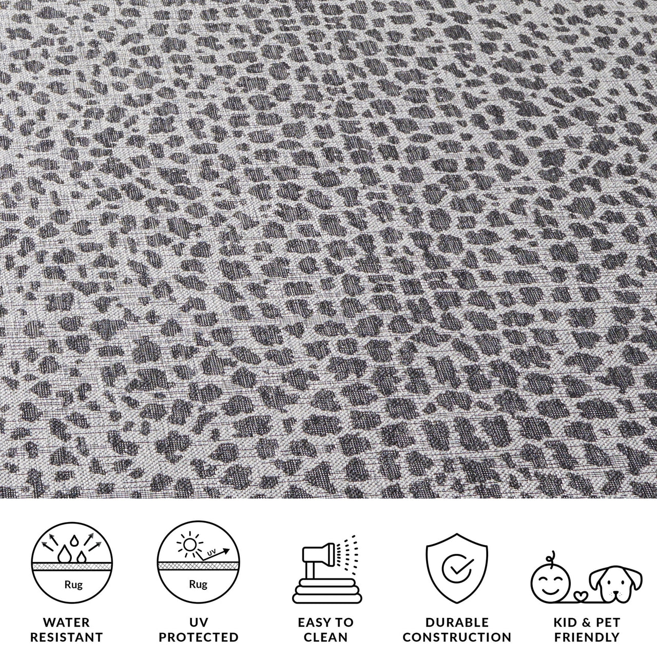 Safavieh Courtyard Karina Animal Indoor/Outdoor Area Rug, Gray/Black, 5'5" x 7'7"