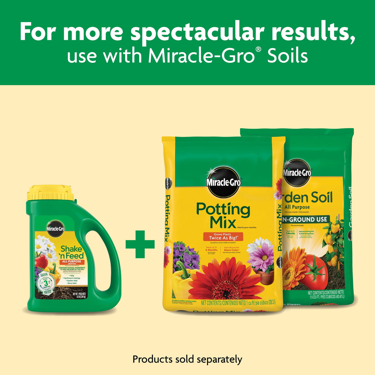 Miracle-Gro Shake 'N Feed All Purpose Plant Food, Use In Ground and Containers, 4.5 lbs.